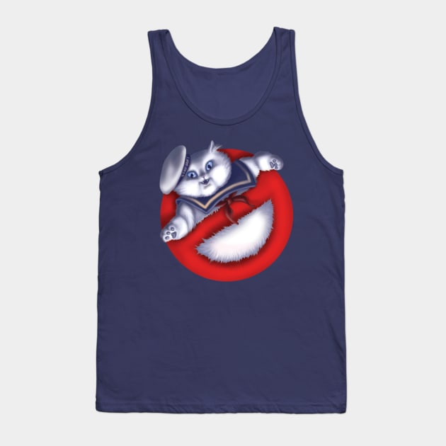 Stay Puft Marshmallow Cat Tank Top by GeekyPet